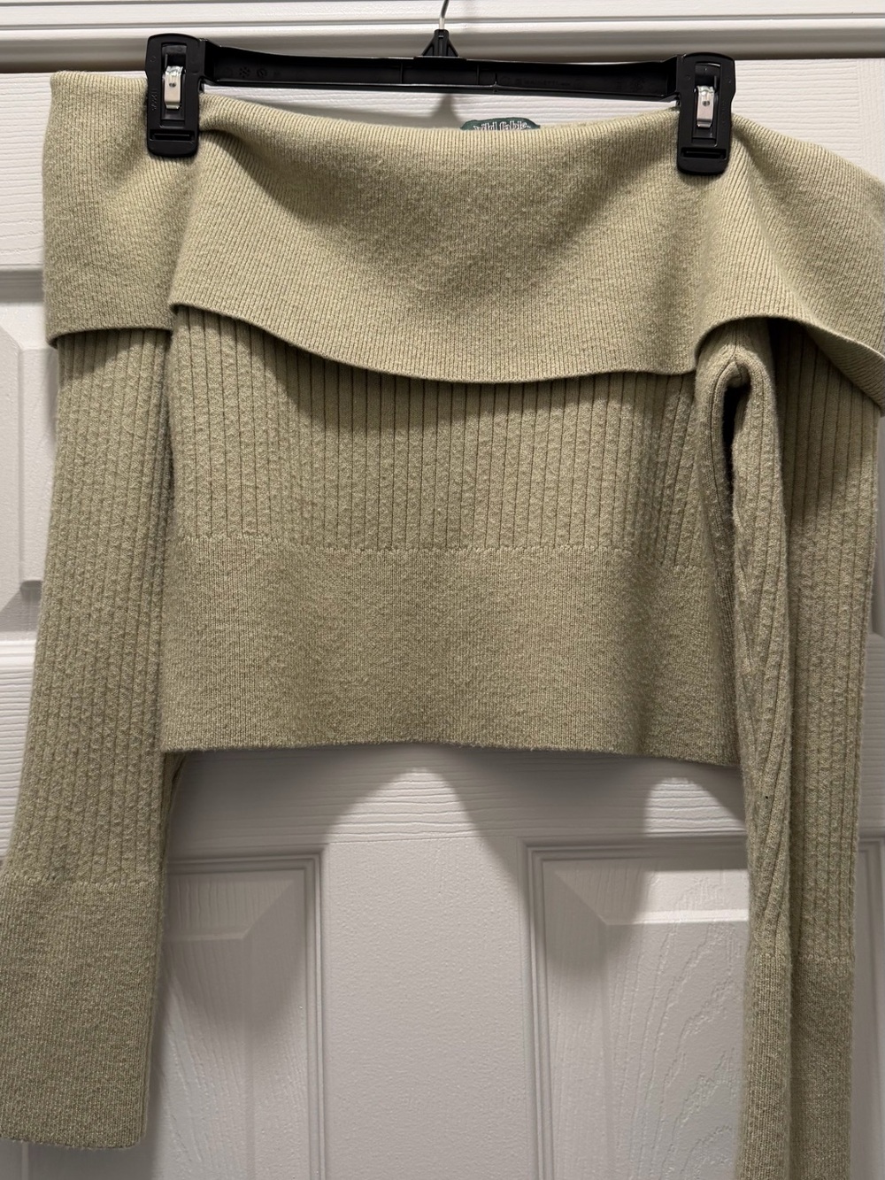 wild fable Off-the-Shoulder Ribbed Knit Sweater - Sage